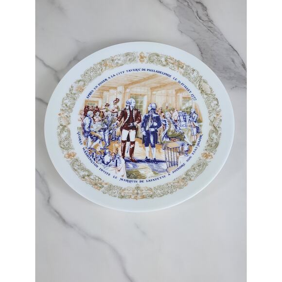 Limoges Tavern Philadelphia George Washington Year 1974 Porcelain 8 1/4" Plate - Picture 9 of 13